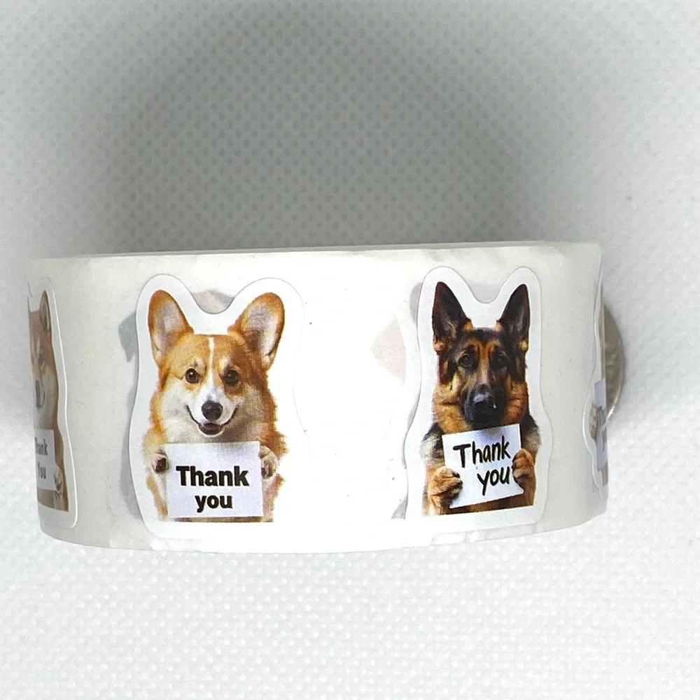 Let 500 Puppers Do the Talking on Your Packages - Dog “Thank You” Sticker Roll